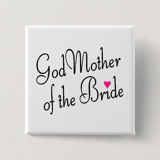 Godmoeder van de Bride Vierkante Button 5,1 Cm (Voorkant)