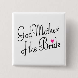 Godmoeder van de Bride Vierkante Button 5,1 Cm