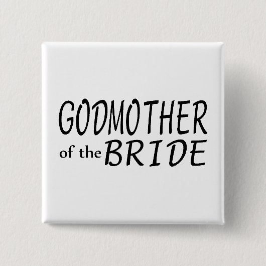 Godmoeder van de Bride Vierkante Button 5,1 Cm (Voorkant)