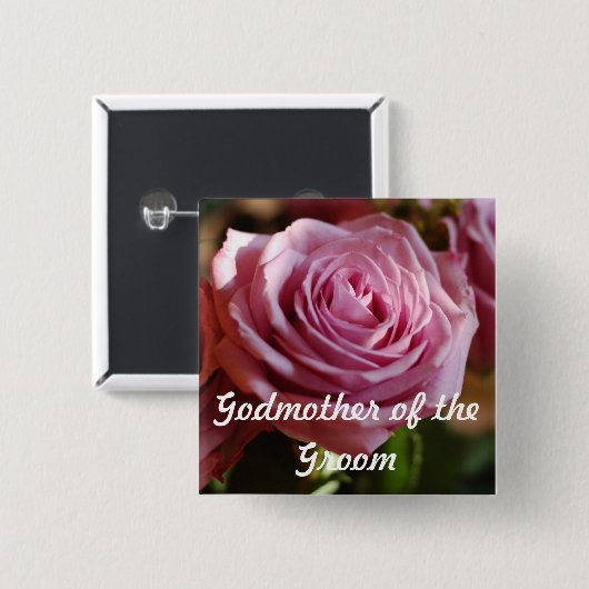Godmoeder van de Button van de Groom Roos (Voorkant /achterkant)