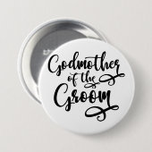 Godmoeder van de Groom Ronde Button 7,6 Cm (Voorkant /achterkant)