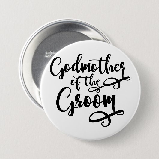 Godmoeder van de Groom Ronde Button 7,6 Cm (Voorkant /achterkant)