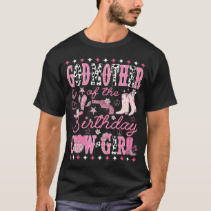 Godmoeder Van De Verjaardag Cow-Girl Roze Rodeo T-shirt