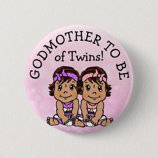 Godmoeder van Twins, Hispanic Baby shower Ronde Button 5,7 Cm (Voorkant)