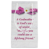 Godmoeder verjaardag met Polka Dot Ribbon Klein Cadeauzakje (Voorkant)