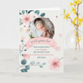 Godmoeder Verzoek om Perzikbloesems met foto Kaart (Gele Bloem)