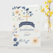 Godmoeder Verzoek om Son Blue en Yellow Blossom Kaart (Gele Bloem)