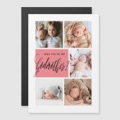 Godmoeder Voorstel Foto Collage Magnetic Card (Voorkant / Achterkant)