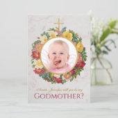 Godmoeder Voorstel Foto Rozenkrans Script Marmer (Staand voorkant)