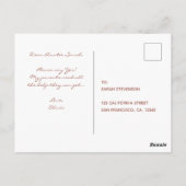 Godmoeder Voorstel Roze Goud Wit Ovaal Script Briefkaart (Achterkant)