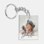 Godmoeder Year Vestigde Foto Sleutelhanger (Voorkant Links)