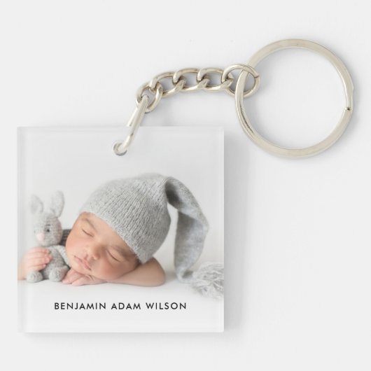 Godmoeder Year Vestigde Foto Sleutelhanger (Achterkant)