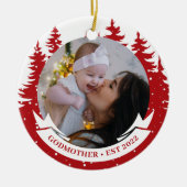Godmoeder Year Vestiging FotoKerstmis Keramisch Ornament (Voorkant)