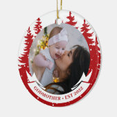 Godmoeder Year Vestiging FotoKerstmis Keramisch Ornament (Links)