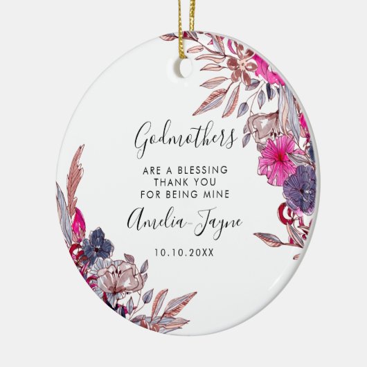 Godmoeders zijn een bloeiende foto van Floral Herf Keramisch Ornament (Links)