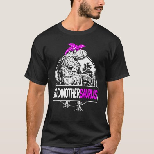Godmoedersaurus rex Dinosaur Godmoeder Peetouders T-shirt (Voorkant)