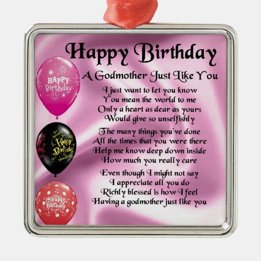 Godmosterd - Happy Birthday Design Metalen Ornament (Voorkant)