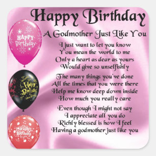 Godmosterd - Happy Birthday Design Vierkante Sticker