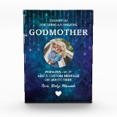 Godmother dank u Blue Sparkles Custom Fotoblokken (Voorkant)