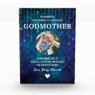 Godmother dank u Blue Sparkles Custom Fotoblokken