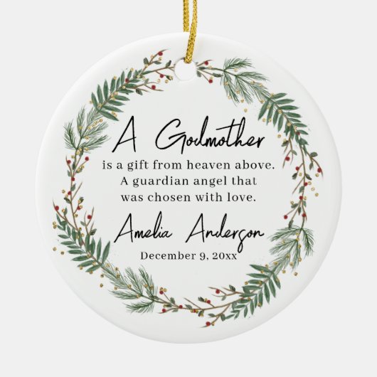 Godmother doopsel keramisch ornament (Voorkant)