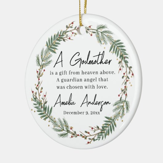 Godmother doopsel keramisch ornament (Links)