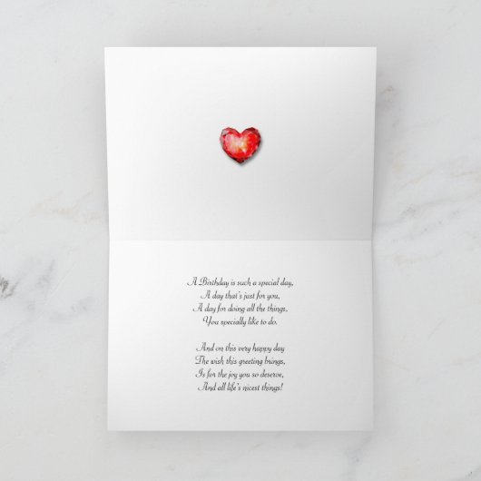 Godmother, een verjaardagskaart met een roze roos kaart (Binnen)