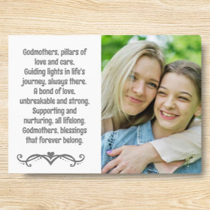Godmother en Godchild Custom Plaque met Ezel Fotoplaat