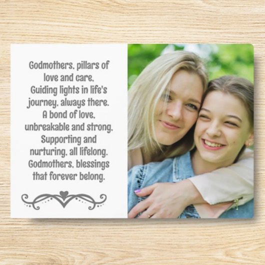 Godmother en Godchild Custom Plaque met Ezel Fotoplaat