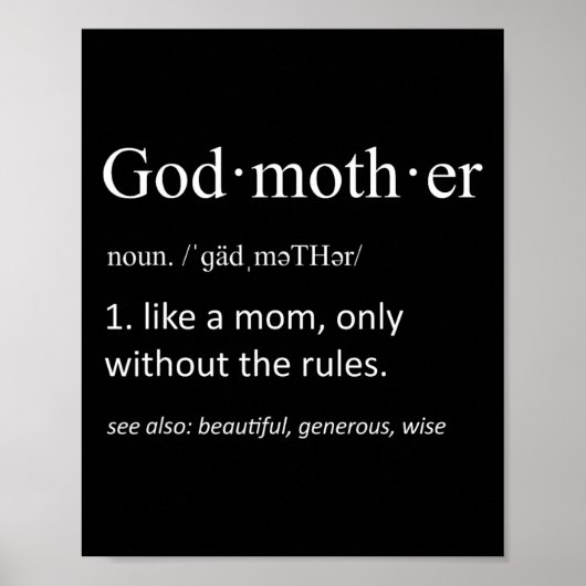 Godmother Funny Definition Oma Moederdag Poster (Voorkant)