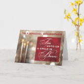 Godmother Kerstkaarsen Kind is Geboren Kaart (Gele Bloem)