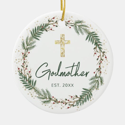 Godmother Kerstmis Keramisch Ornament (Voorkant)