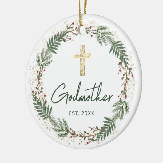 Godmother Kerstmis Keramisch Ornament (Links)