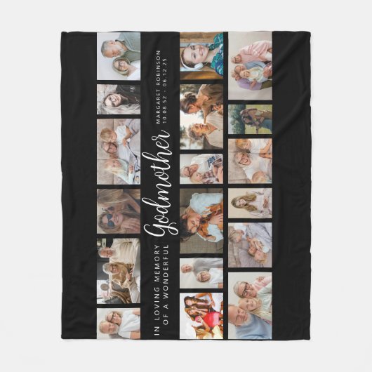 Godmother Memorial 18 Photo Collage Fleece Deken (Voorkant)