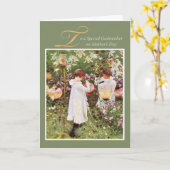 Godmother, Moederdag, Meisjes in Bloementuin, V Kaart (Gele Bloem)