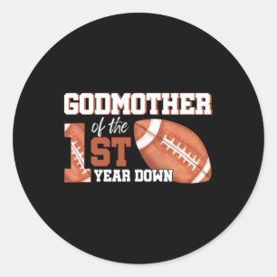 Godmother of the 1 Year Old Birthday Football 1st Ronde Sticker