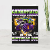 Godmother Of The Birthday Boy Monster Truck Birthd Kaart (Voorkant)
