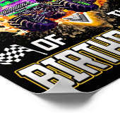 Godmother Of The Birthday Boy Monster Truck Birthd Poster (Hoek)