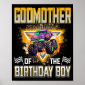 Godmother Of The Birthday Boy Monster Truck Birthd Poster (Voorkant)