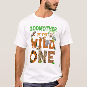 Godmother of the Birthday Wild One Safari Verjaard T-shirt