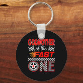 Godmother Of The Fast One First Birthday Racing Ca Sleutelhanger (Voorkant)
