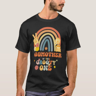 Godmother of the Groovy One Rainbow Boho Verjaarda T-shirt