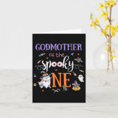 Godmother of the Spooky One Halloween Ghost 1st Y Kaart (Gele Bloem)