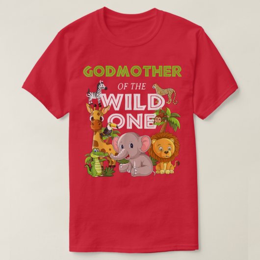 GodMother of the Wild One Zoo Birthday Safari Jung T-shirt (Design voorkant)