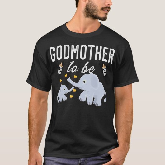 Godmother om olifant Baby shower Schattige te zijn T-shirt (Voorkant)