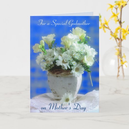 Godmother op Moederdag Kaart (Gele Bloem)