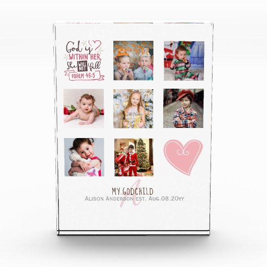 GODMOTHER PHOTO COLLAGE Gift met vers kan bewerken Fotoblokken (Voorkant)