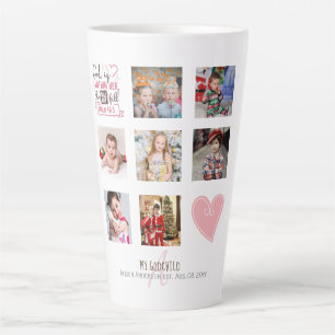 GODMOTHER PHOTO COLLAGE Gift met vers kan bewerken Latte Mok