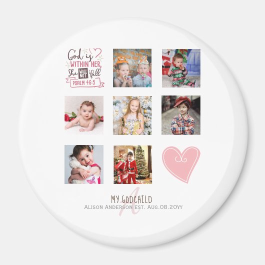 GODMOTHER PHOTO COLLAGE Gift met vers kan bewerken Magneet (Voorkant)