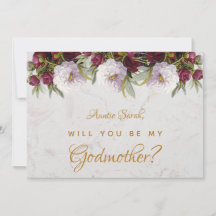 Godmother Proposal Bourgogne pioenen Floral Marble